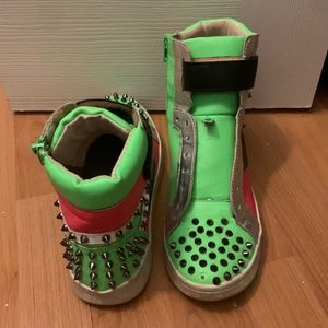 Green and pink Y2K shoes